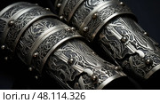 gauntlets medieval armor texture ai generated. Стоковое AI-изображение, AI-художник Vectorwin / Фотобанк Лори