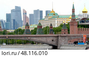Moscow, Russia, May 03, 2025: The Moscow Kremlin in early spring. Редакционное фото, фотограф Igor Skripachev / Фотобанк Лори