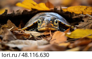 habitat eastern box turtle. Стоковое AI-изображение, AI-художник Vectorwin / Фотобанк Лори