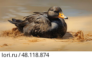 female black scoter. Стоковое AI-изображение, AI-художник Vectorwin / Фотобанк Лори