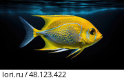 swimming golden pompano ai generated. Стоковое AI-изображение, AI-художник Vectorwin / Фотобанк Лори