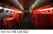 overhead airline interior ai generated. Стоковое AI-изображение, AI-художник Vectorwin / Фотобанк Лори