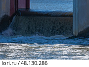 River sluice system, flowing water flow from the upper level to the lower, waterfall. Стоковое фото, фотограф ~✿Eлена Челышева(Кочина)✿~ / Фотобанк Лори