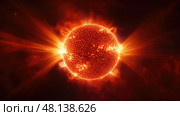 celestial exploding sun ai generated. Стоковое AI-изображение, AI-художник Vectorwin / Фотобанк Лори