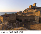 Генуэзская крепость, Судакская крепость. Судак, Крым. Genoese fortress, Sudak fortress. Sudak, Crimea. (2021 год). Стоковое фото, фотограф Антон Назаров / Фотобанк Лори