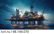 platform oil and gas manufacturing ai generated. Стоковое AI-изображение, AI-художник Vectorwin / Фотобанк Лори