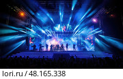 illuminated lights stage ai generated. Стоковое AI-изображение, AI-художник Vectorwin / Фотобанк Лори
