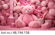 stuffed pink bear ai generated. Стоковое AI-изображение, AI-художник Vectorwin / Фотобанк Лори