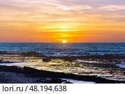 Amazing sunset over the Atlantic Ocean. Morocco (2024 год). Стоковое фото, фотограф Евгений Ткачёв / Фотобанк Лори