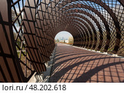 Пергола на входе с Ленинского проспекта на Андреевский пешеходный  мост. Стоковое фото, фотограф Владимир Чинин / Фотобанк Лори