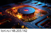computer atomic quantum ai generated. Стоковое AI-изображение, AI-художник Vectorwin / Фотобанк Лори