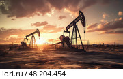 extraction energy oil and gas ai generated. Стоковое AI-изображение, AI-художник Vectorwin / Фотобанк Лори