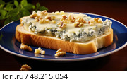 creamy blue cheese crumbles ai generated. Стоковое AI-изображение, AI-художник Vectorwin / Фотобанк Лори