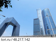 Пекин, Китай, здание CCTV Tower "пекинские штаны") (2024 год). Стоковое фото, фотограф Римма Тельнова / Фотобанк Лори