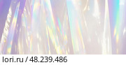 Light refracting through abstract layers creates a vibrant display of colors in a soft, ethereal background. Стоковое AI-изображение, AI-художник Елена Зубкова / Фотобанк Лори