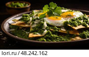 soft green chilaquiles ai generated. Стоковое AI-изображение, AI-художник Vectorwin / Фотобанк Лори