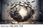 impact breakthrough wall ai generated. Стоковое AI-изображение, AI-художник Vectorwin / Фотобанк Лори