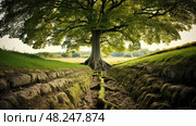 nourishment rooted tree ai generated. Стоковое AI-изображение, AI-художник Vectorwin / Фотобанк Лори