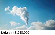 pollution power plant smoke stack ai generated. Стоковое AI-изображение, AI-художник Vectorwin / Фотобанк Лори