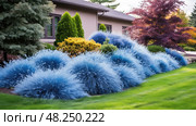 landscape blue fescue ai generated. Стоковое AI-изображение, AI-художник Vectorwin / Фотобанк Лори