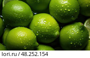 fresh green limes ai generated. Стоковое AI-изображение, AI-художник Vectorwin / Фотобанк Лори