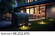 automatic house standby generator ai generated. Стоковое AI-изображение, AI-художник Vectorwin / Фотобанк Лори