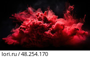 ignited red smoke bomb ai generated. Стоковое AI-изображение, AI-художник Vectorwin / Фотобанк Лори