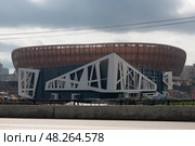Строительство стадиона "УГМК-Арена" в Екатеринбурге (2024 год). Стоковое фото, фотограф Pukhov K / Фотобанк Лори