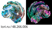 Abstract dynamic blurry textures. Abstract colorful wings - swirls are arranged symmetrically on black and white backgrounds. Set. 3D rendering. 3D illustration. Стоковая иллюстрация, иллюстратор Бузмакова Светлана / Фотобанк Лори