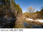 Парк Мещерский ранней весной. Река Сетунь (2023 год). Стоковое фото, фотограф Игорь Рожков / Фотобанк Лори
