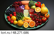 vitamins chemistry food ai generated. Стоковое AI-изображение, AI-художник Vectorwin / Фотобанк Лори
