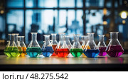 testtube chemistry glassware ai generated. Стоковое AI-изображение, AI-художник Vectorwin / Фотобанк Лори