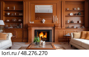 wainscoting interior trim ai generated. Стоковое AI-изображение, AI-художник Vectorwin / Фотобанк Лори