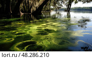 slimy florida algae ai generated. Стоковое AI-изображение, AI-художник Vectorwin / Фотобанк Лори