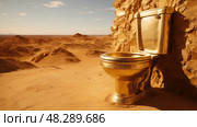 opulence golden toilet ai generated. Стоковое AI-изображение, AI-художник Vectorwin / Фотобанк Лори