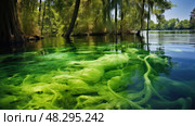 lake florida algae ai generated. Стоковое AI-изображение, AI-художник Vectorwin / Фотобанк Лори