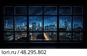 view window light in dark room ai generated. Стоковое AI-изображение, AI-художник Vectorwin / Фотобанк Лори