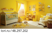decals baby room yellow ai generated. Стоковое AI-изображение, AI-художник Vectorwin / Фотобанк Лори