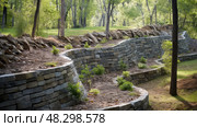slope retaining wall. Стоковое AI-изображение, AI-художник Vectorwin / Фотобанк Лори