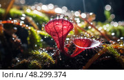 sticky carnivorous plant. Стоковое AI-изображение, AI-художник Vectorwin / Фотобанк Лори