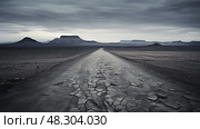 barren end of the road. Стоковое AI-изображение, AI-художник Vectorwin / Фотобанк Лори