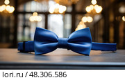 tie blue bow. Стоковое AI-изображение, AI-художник Vectorwin / Фотобанк Лори