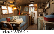berth boat interior. Стоковое AI-изображение, AI-художник Vectorwin / Фотобанк Лори