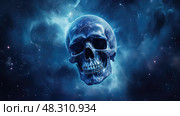 stars blue skull ai generated. Стоковое AI-изображение, AI-художник Vectorwin / Фотобанк Лори