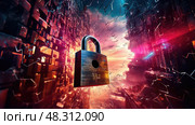 breach data hack ai generated. Стоковое AI-изображение, AI-художник Vectorwin / Фотобанк Лори