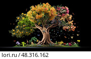 germination tree life cycle ai generated. Стоковое AI-изображение, AI-художник Vectorwin / Фотобанк Лори