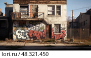 debris broken down house ai generated. Стоковое AI-изображение, AI-художник Vectorwin / Фотобанк Лори