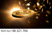 wealth gold coin ai generated. Стоковое AI-изображение, AI-художник Vectorwin / Фотобанк Лори