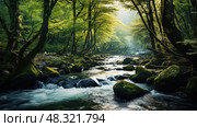 rapids flow water ai generated. Стоковое AI-изображение, AI-художник Vectorwin / Фотобанк Лори