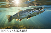close speckled trout in water ai generated. Стоковое AI-изображение, AI-художник Vectorwin / Фотобанк Лори